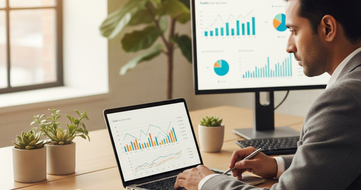 Zakelijke professional bekijkt HubSpot deal met Exact factuur op achtergrond in kantoor