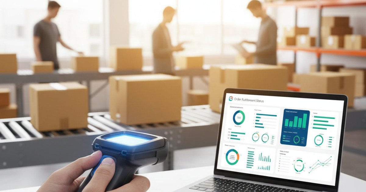 Warehouse medewerker scant voorraad real-time order processing webhook integratie systemen