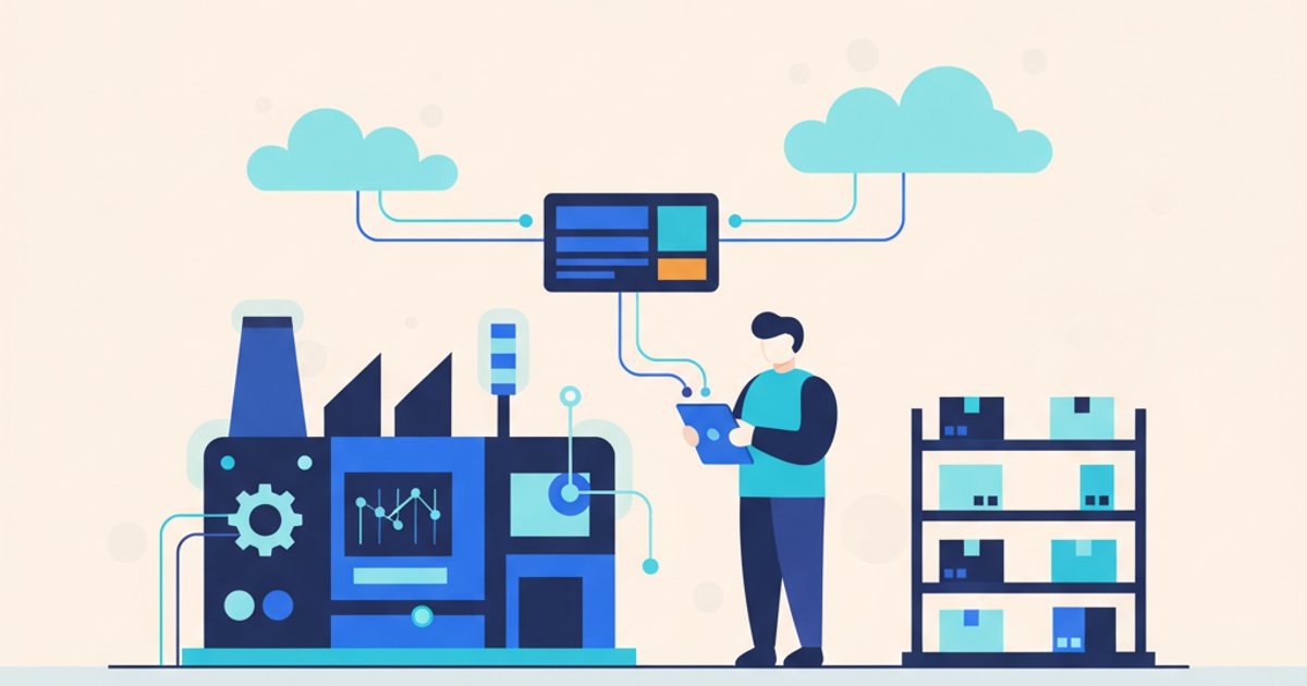 Productiewerker gebruikt tablet voor real-time productiestatussen in magazijn