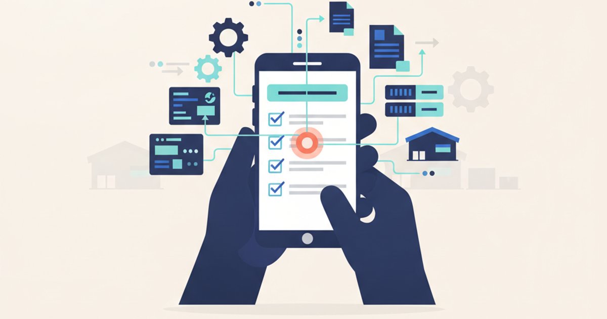 Servicemonteur gebruikt AFAS Pocket checklist op smartphone in het veld