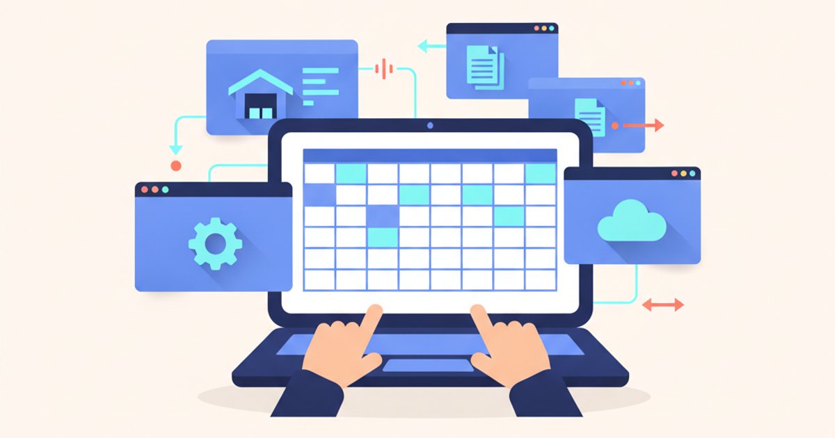 Handmatige data-invoer in Excel spreadsheet met meerdere softwaresystemen op de achtergrond