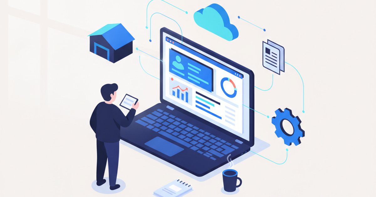Ondernemer bekijkt realtime dashboard met KPI's uit verschillende bedrijfssystemen op laptop