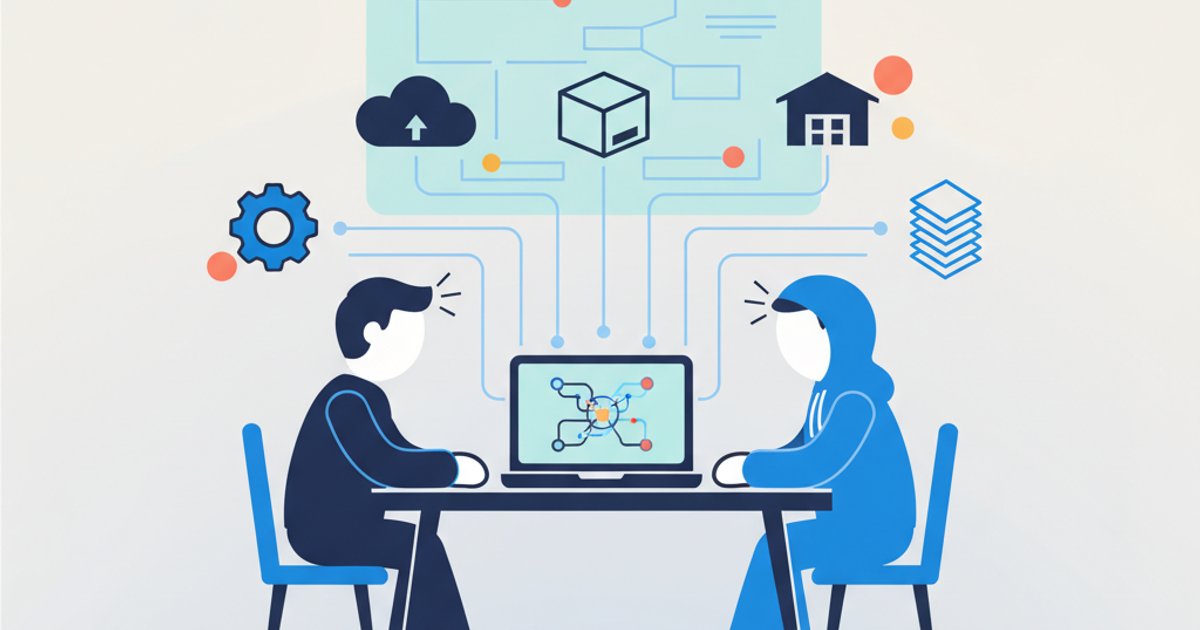 Ondernemer en developer in gesprek over systeemintegratie met laptop en whiteboard