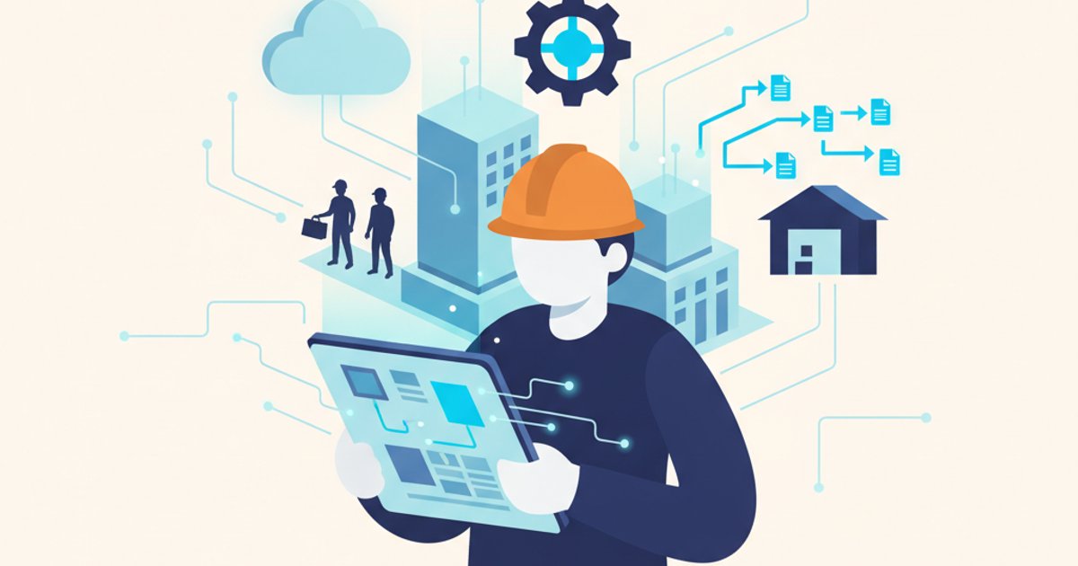 Bouwplaats met digitale werkbonregistratie en realtime projectoverzicht