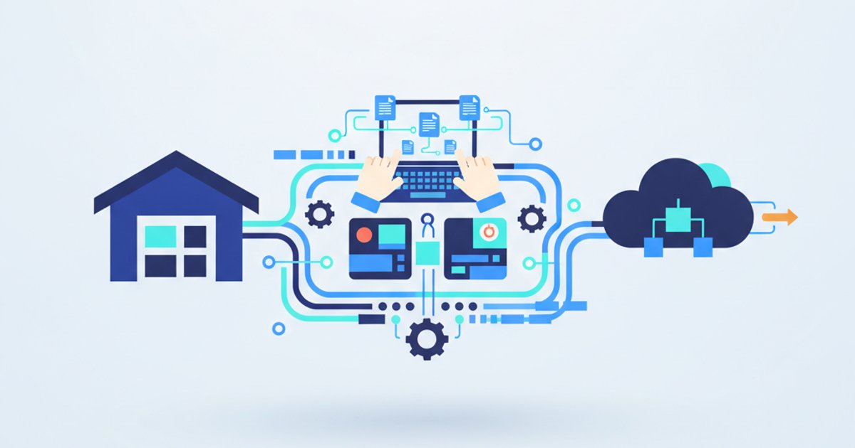 Notariskantoor medewerker met digitaal dossierbeheersysteem en documenten