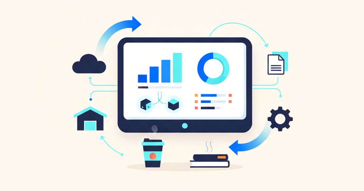 Dashboard op computerscherm met real-time overzicht van orders voorraad en financiële data