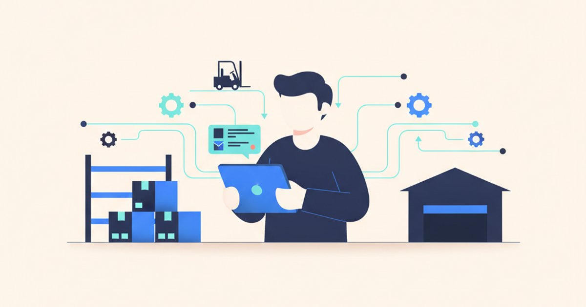 Magazijn medewerker controleert voorraad op tablet automatisering groothandel logistiek